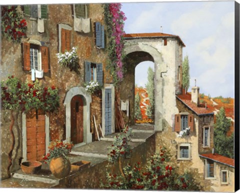 Framed La Stradina Attraverso L&#39;arco Print
