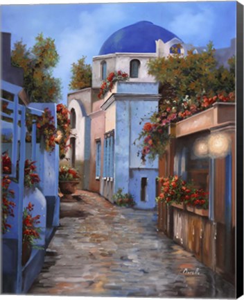 Framed Mattino In Grecia Print