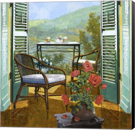 Framed Un Vaso Di Rose Print