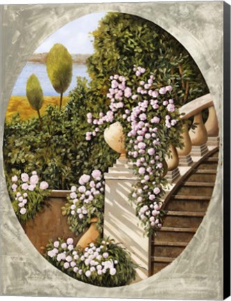 Framed Ovale Scala Con Vaso Print