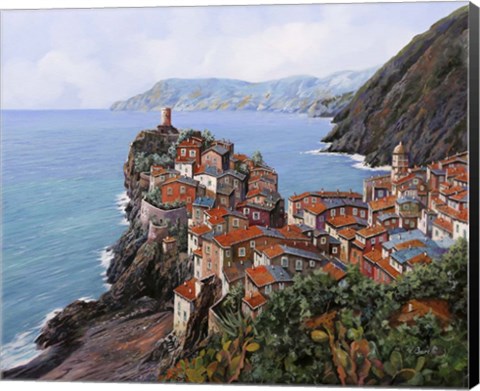 Framed Vernazza A Colori Print