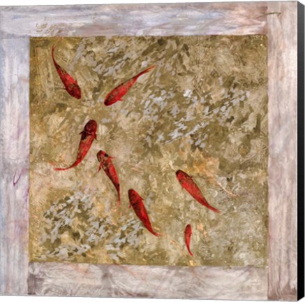 Framed 7 Pesci Rossi-Oro Print