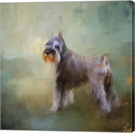 Framed Schnauzer On Patrol Print