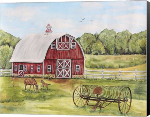 Framed Rural Red Barn C Print