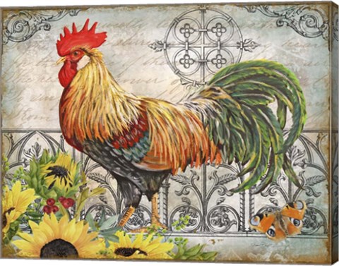 Framed Ironwork Rooster A Print