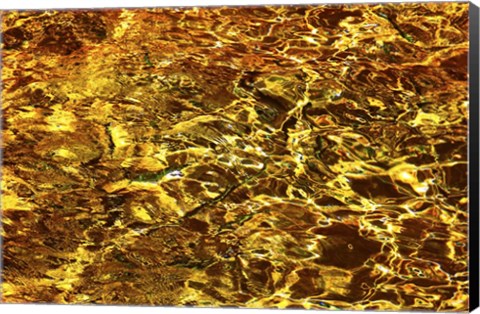 Framed Golden Water Abstract Print