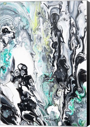 Framed Fluid Acrylic  In Tropical Jungles Print