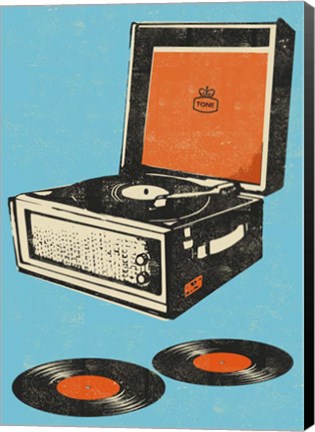 Framed Record Player Print