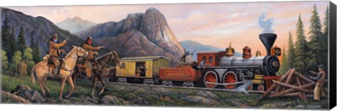 Framed Train Robbery Panoramic Print