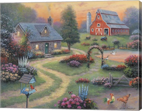 Framed Cottage on the Farm Print