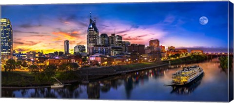 Framed Moon Over Nashville Print