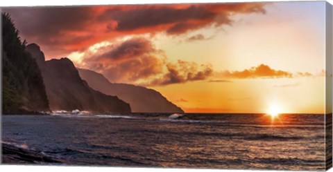Framed Nepali Coast Sunset Print