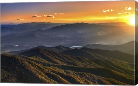 Framed Smoky Mountains Sunset Print