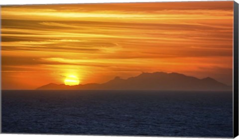 Framed Sunset Over The Caribbean Print