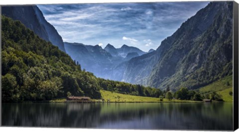 Framed Tranquil Alpine Lake Print