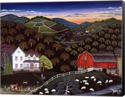 Framed Farm Near Onaway Print