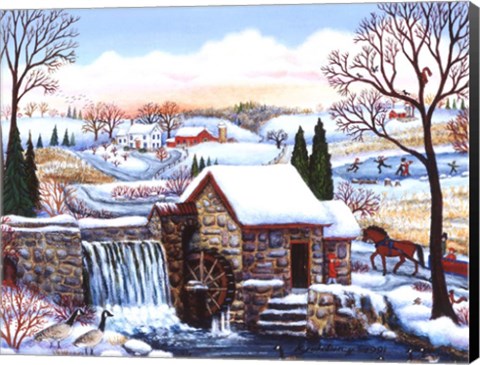 Framed Mill In March Print