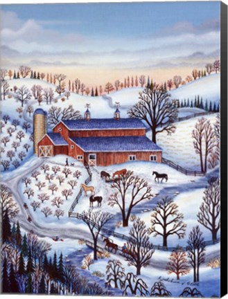 Framed Red Barn Print