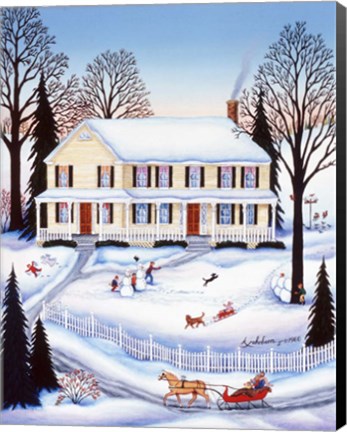 Framed Yellow House Print