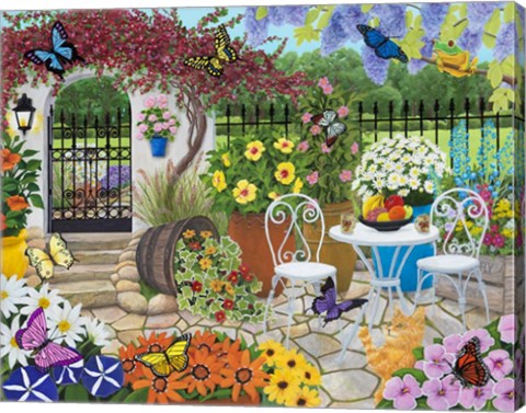 Framed Butterfly Garden Print