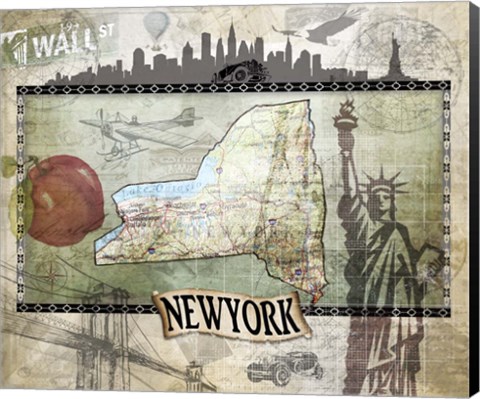 Framed Vintage State NewYork Print