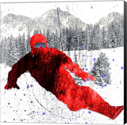 Framed Extreme Snowboarder 02 Print