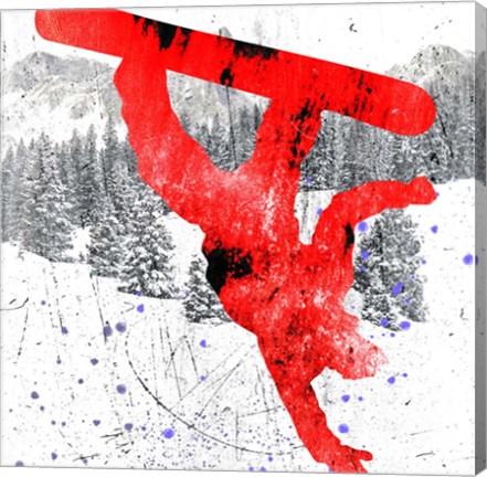 Framed Extreme Snowboarder 03 Print