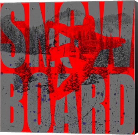 Framed Extreme Snowboarder Word Collage Board Print