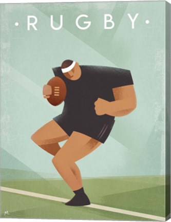 Framed Vintage Rugby Print