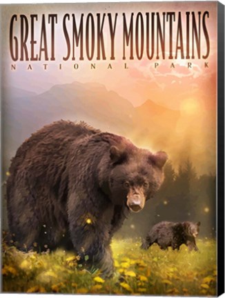 Framed Smokey Mountain Bears Print