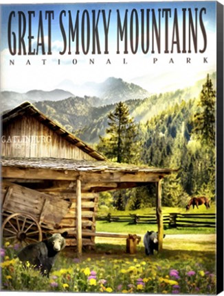 Framed Smokey Mountain Cabin Print