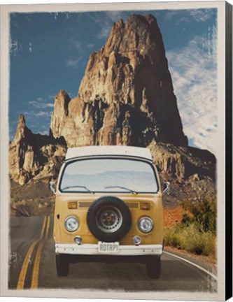 Framed Across the Desert in Yellow Print