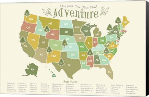 Framed State Park Map Print