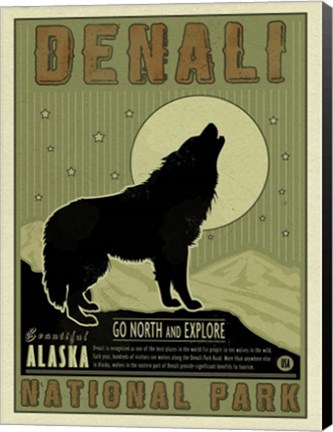 Framed Denali Wolf Print
