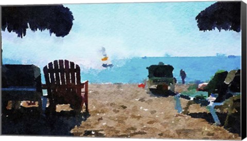 Framed Sailboat at Late Day Print