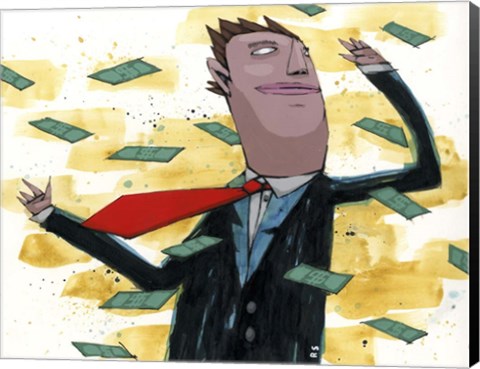 Framed Bills Blowing By Print