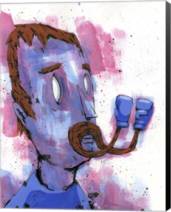 Framed His Stache Wasnt Afraid Print