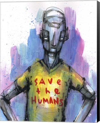 Framed Save The Humans Print