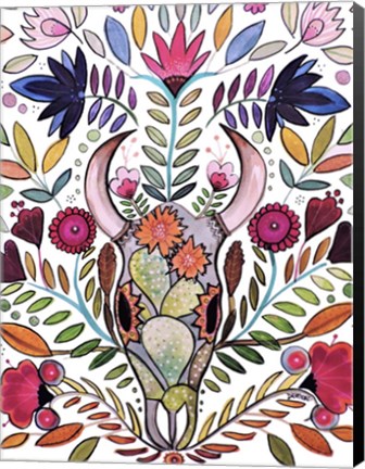 Framed Boho Skull Print