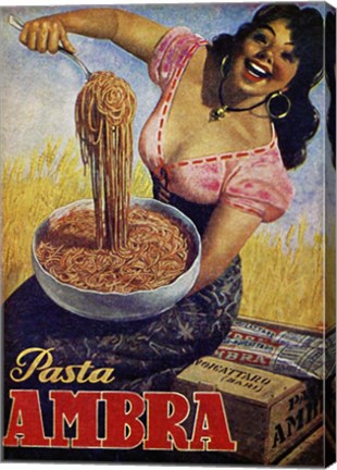 Framed Pasta Ambra Print