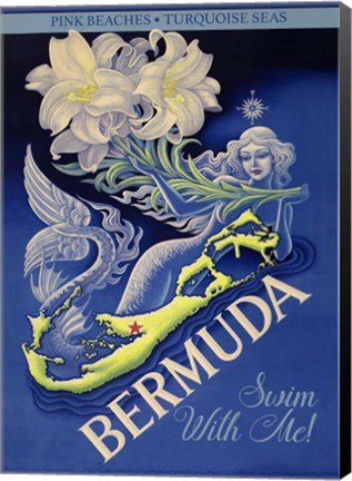 Framed Bermuda Swim With Me Print