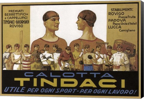 Framed Calotta Tindaci Sports Cap Ad 1910 Print