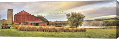 Framed Tioga Hay Bales Print