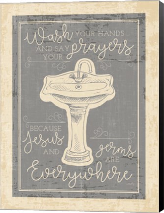 Framed Wash Your Hands Print