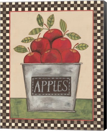 Framed Bucket of Apples Print