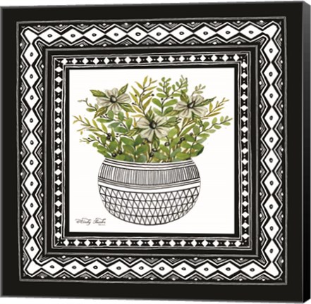 Framed Aztec Floral II Print