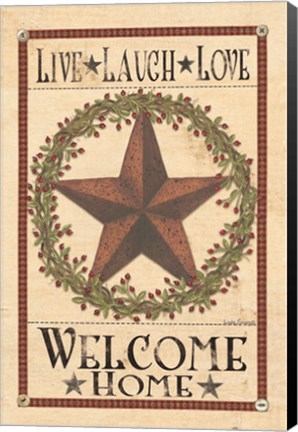 Framed Welcome Home Barn Star Print