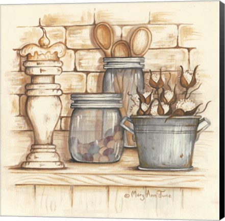 Framed Jars and Wooden Spoons Print