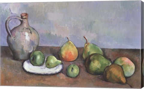 Framed Still Life with Pitcher and Fruit Print