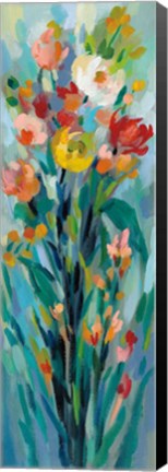 Framed Tall Bright Flowers I Print